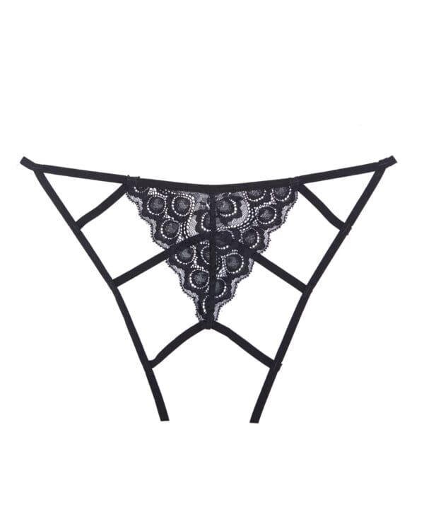 Adore Luv Web Strappy Open Front Panty Black O/S - Image 4