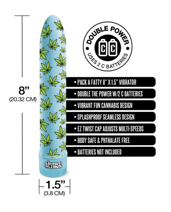 Stoner Vibes Pack A Fatty Multi Speed Vibrator - Blue Dream - Image 4