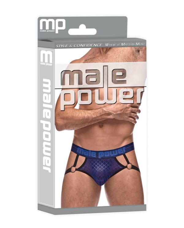 Diamond Mesh Jock Ring Blue L/XL - Image 4