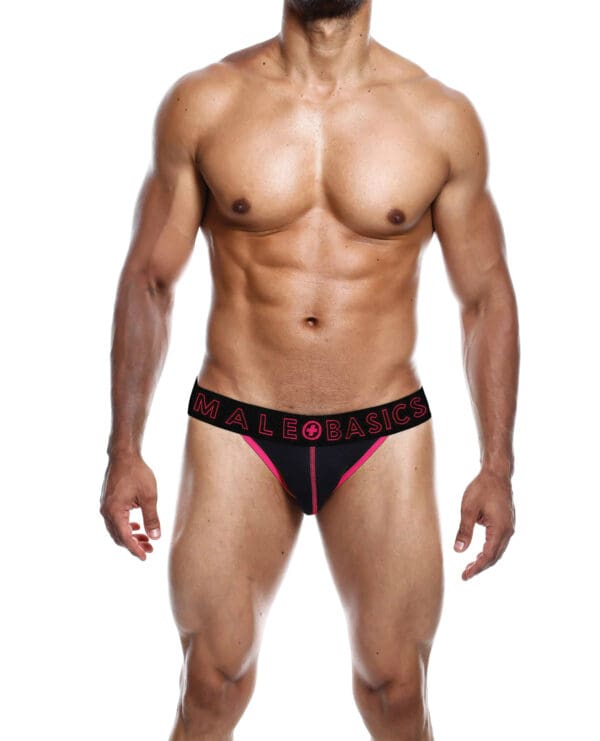 Male Basics Neon Jockstrap Coral MD - Image 2