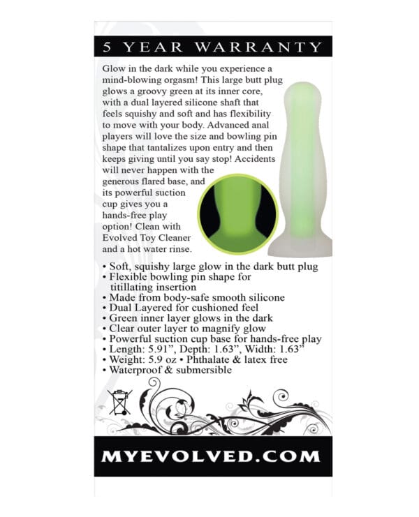 Evolved Luminous Anal Plug Large - Green - Image 2