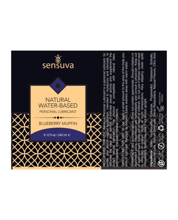 Sensuva Natural Water Based Personal Moisturizer - 8.12 oz Blueberry Muffin - Image 2