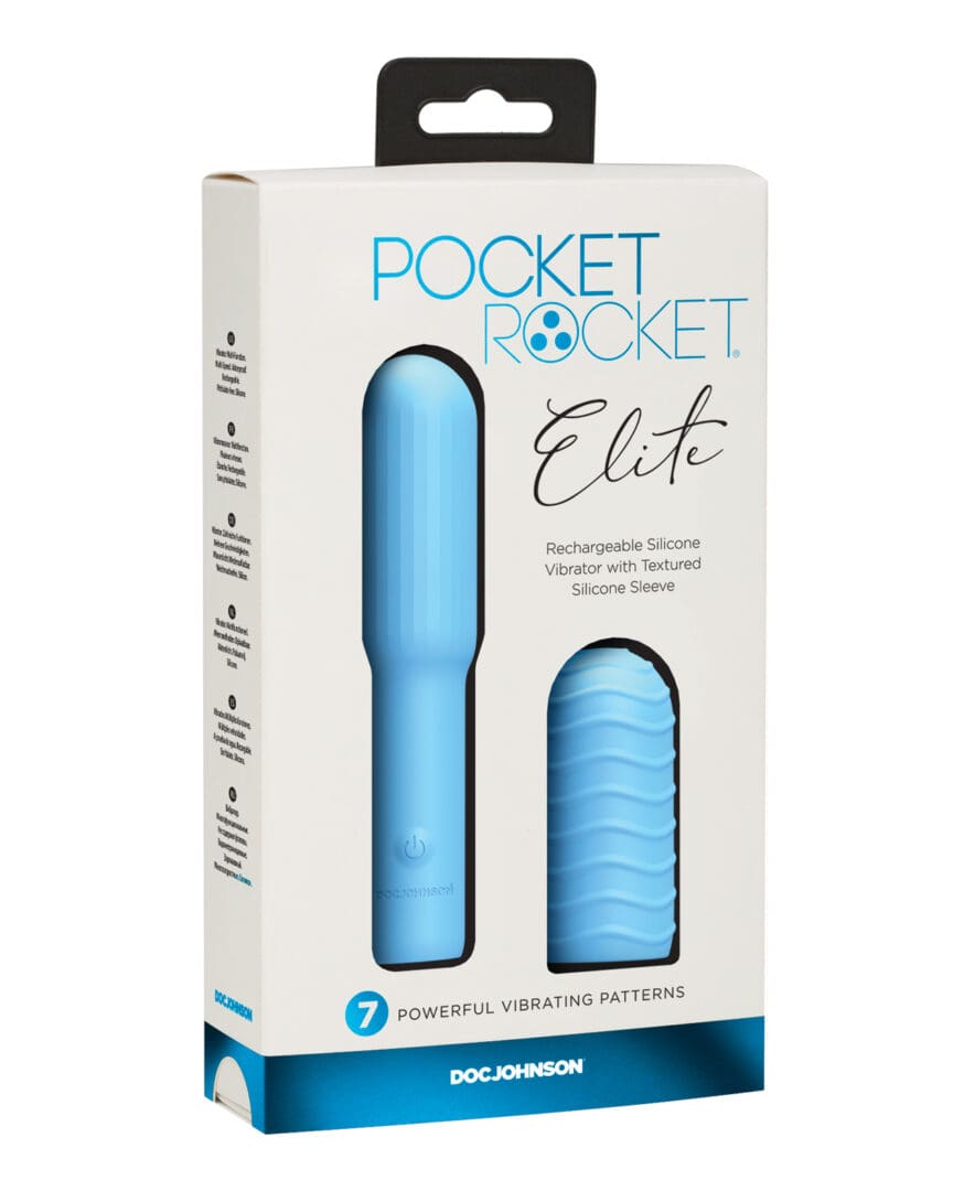 Pocket Rocket Elite Rechargeable w/Removable Sleeve - Sky Blue