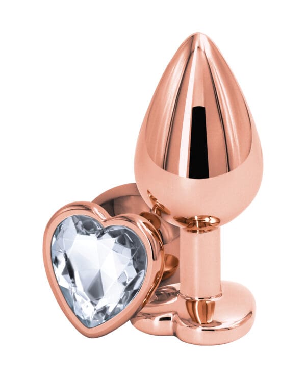 Rear Assets Rose Gold Heart Medium - Clear - Image 2