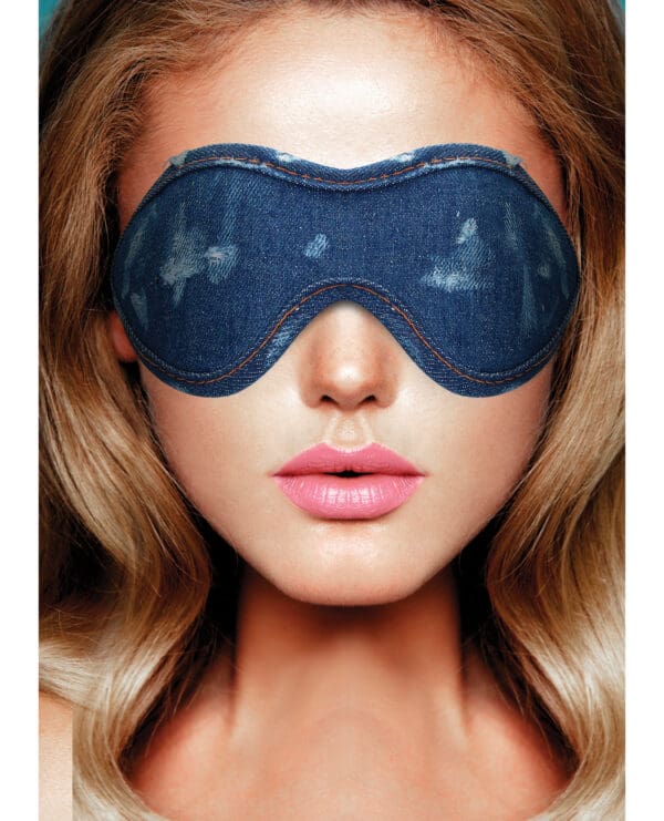 Shots Denim Eye Mask - Blue - Image 4