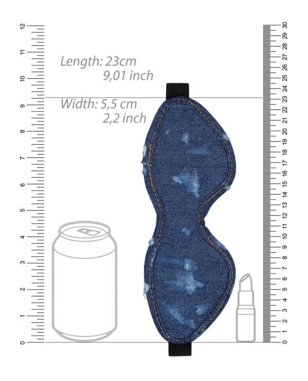 Shots Denim Eye Mask - Blue - Image 5