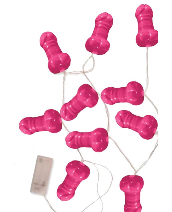Light Up Pink Pecker String Party Lights - Image 2