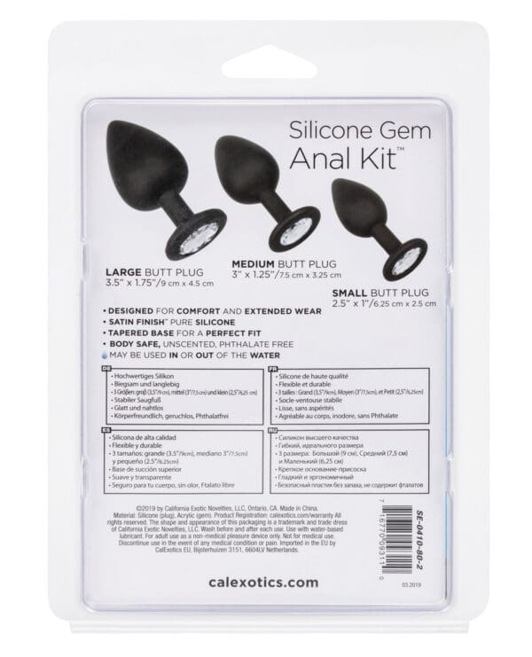 Silicone Gem Anal Kit - Black - Image 2