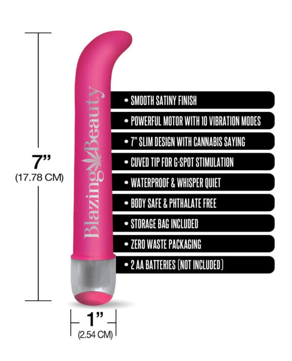 Buzzed 7" G-Spot Vibe  - Blazing Beauty Pink - Image 4