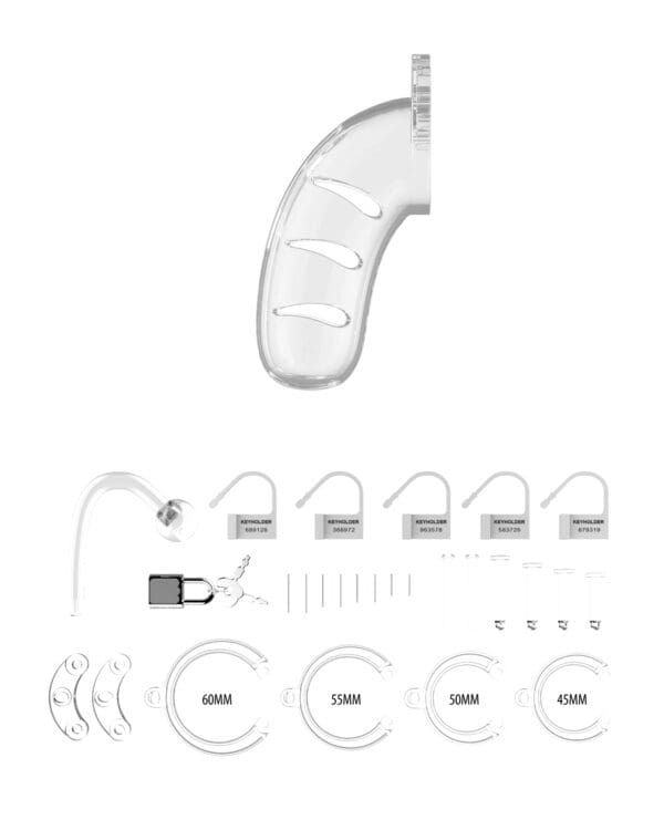 Shots Man Cage 4.5" Cock Cage w/Plug 11 - Clear - Image 3
