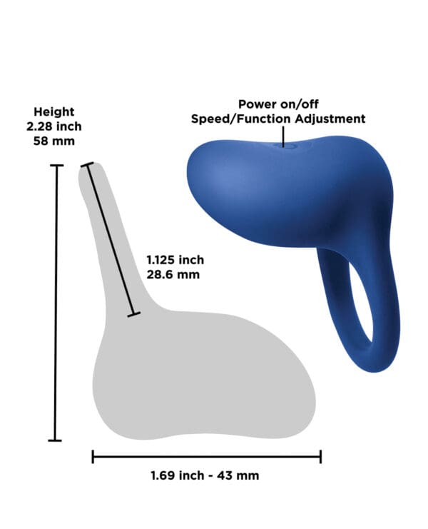 INYA Regal Rechargeable Vibrating Ring - Blue - Image 4