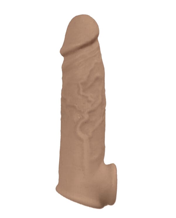 Natural Realskin Vibrating Penis Xtender - Brown - Image 2