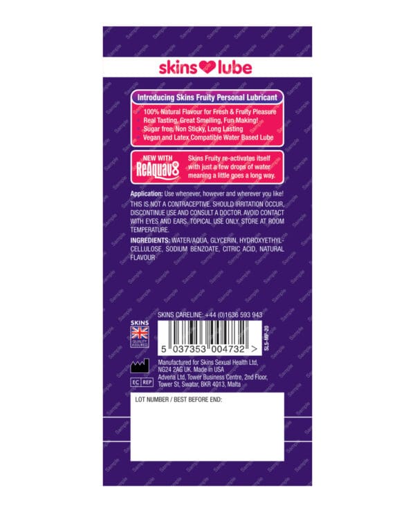 Skins Water Based Lubricant - 5 ml Foil Mango & Passionfruit - Image 2