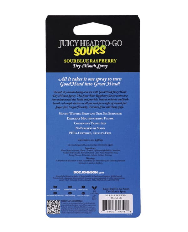 GoodHead Juicy Head Dry Mouth Spray To-Go - .30 oz Sour Blue Raspberry - Image 4