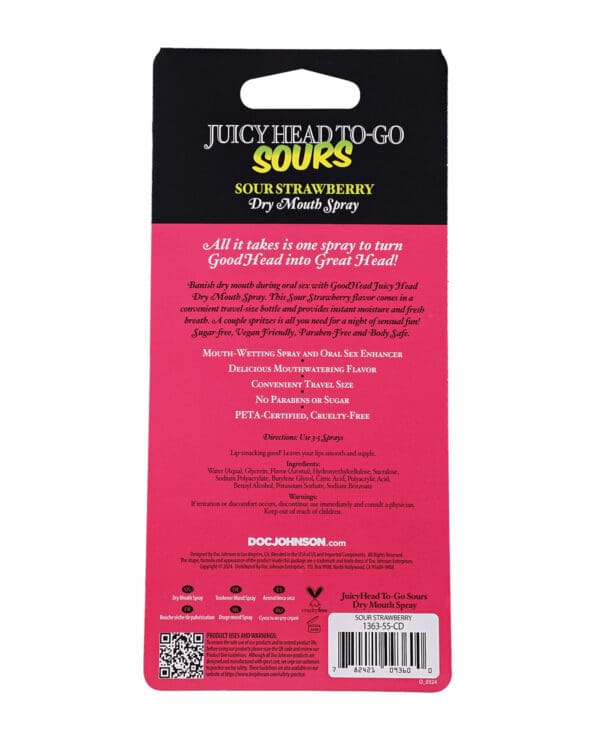 GoodHead Juicy Head Dry Mouth Spray To-Go - .30 oz Sour Strawberry - Image 4