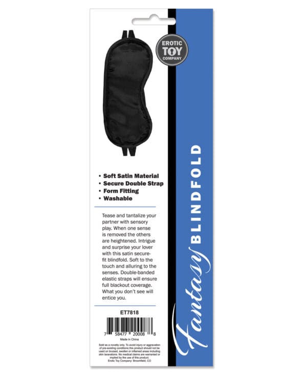 Erotic Toy Company Satin Fantasy Blindfold - Black - Image 3