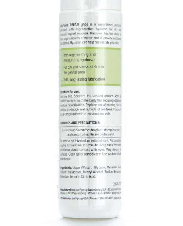 Pjur Med Repair Hydro Glide Water Based Personal Lubricant - 100ml Bottle - Image 2