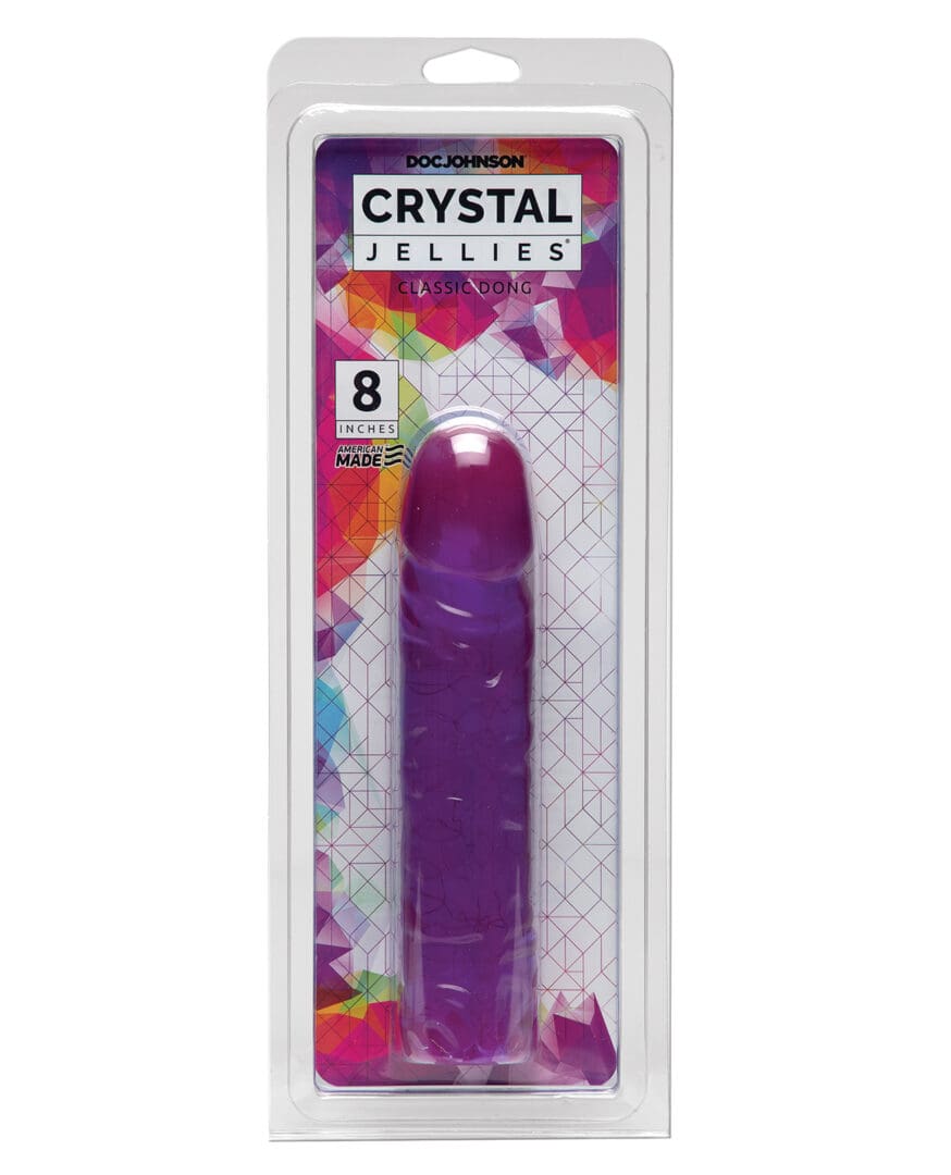 Crystal Jellies 8" Classic Dildo - Purple