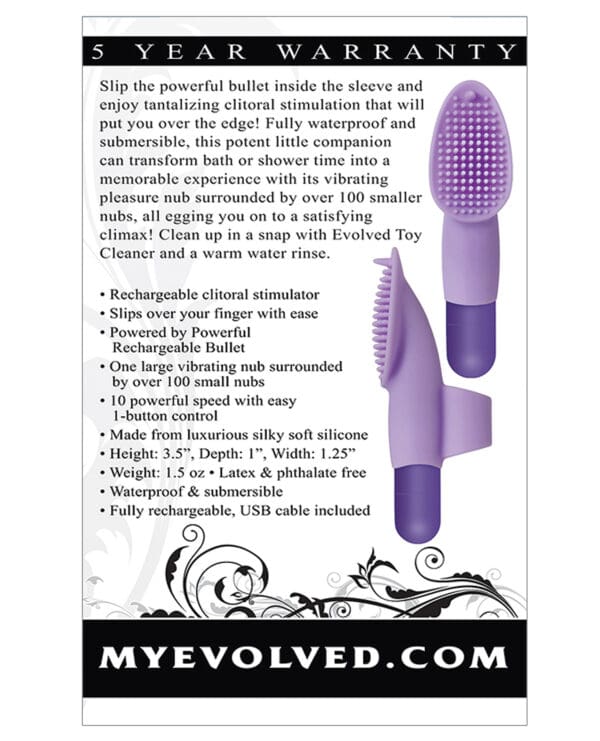 Evolved Fingerific Rechargeable Bullet - Purple - Image 2