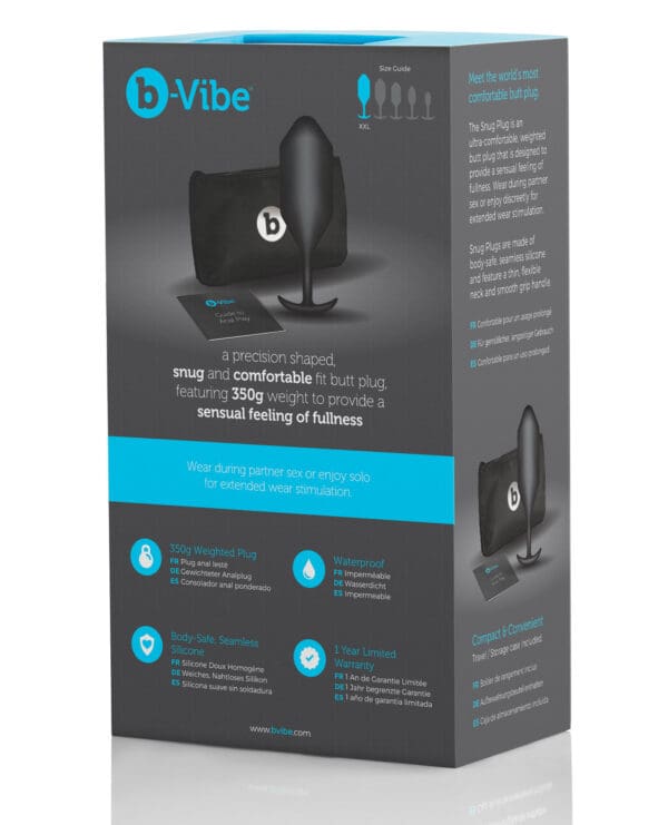 b-Vibe Weighted Snug Plug 5 - 350 g Black - Image 2