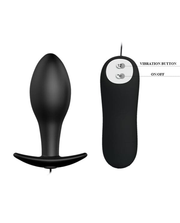 Pretty Love Vibrating Bulb Shaped Butt Plug - Black - Image 2