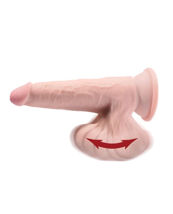 King Cock Plus 6" Triple Density Cock w/Swinging Balls - Ivory - Image 3