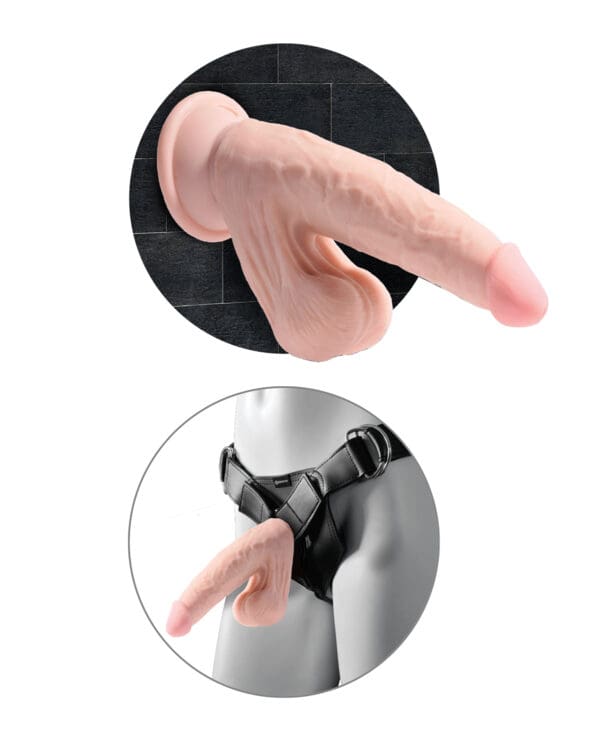 King Cock Plus 6" Triple Density Cock w/Swinging Balls - Ivory - Image 4