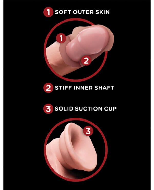 King Cock Plus 6" Triple Density Cock w/Swinging Balls - Ivory - Image 5