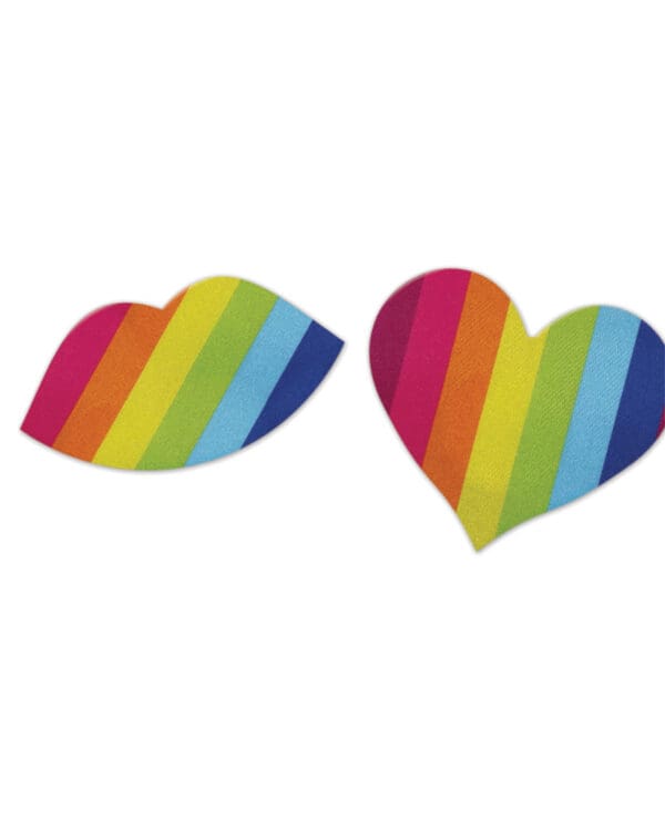 Nipplious Rainbow Nipple Pasties - Pack of 2 (Heart & Lips) - Image 2