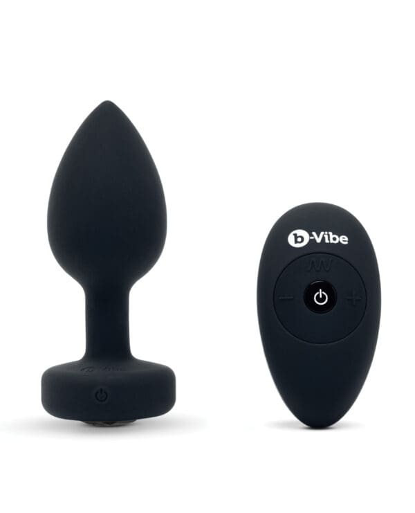 b-Vibe Remote Control Vibrating Jewel Plug (M/L) - Black - Image 3