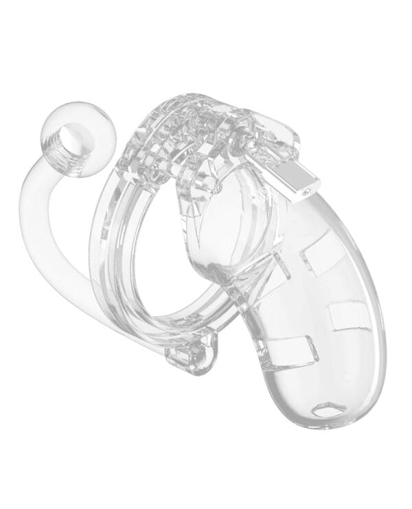Shots Man Cage Chastity 3.5" Cock Cage w/Plug Model 10 - Clear - Image 2