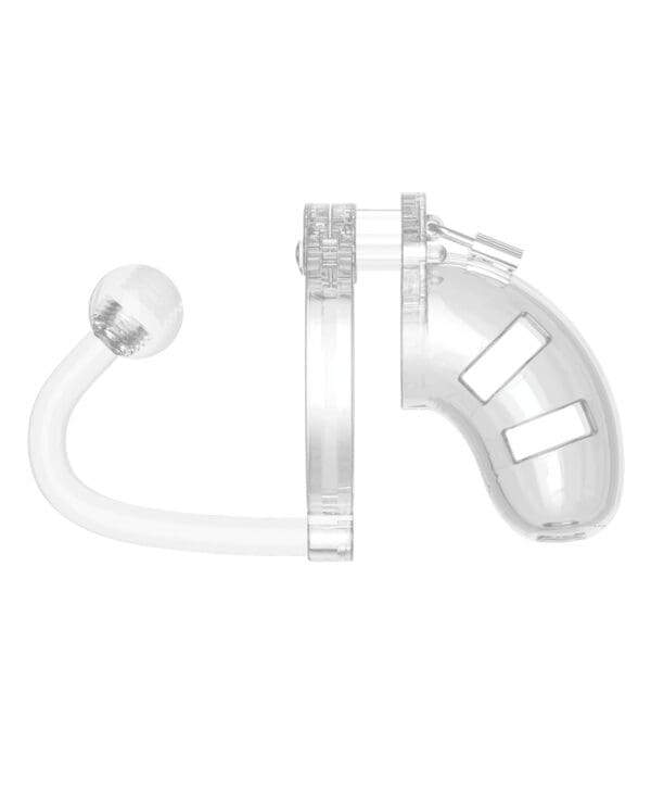 Shots Man Cage Chastity 3.5" Cock Cage w/Plug Model 10 - Clear - Image 3
