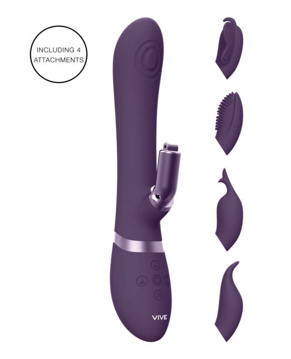 Shots Vive Etsu  Pulse G-Spot Rabbit w/Interchangeable Clitoral Attachments - Purple - Image 2