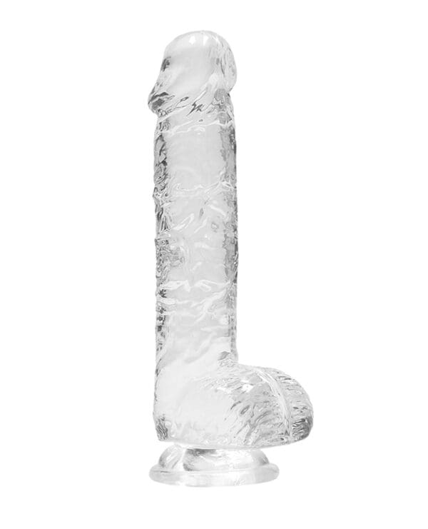 Shots RealRock Realistic Crystal Clear 6" Dildo w/Balls -  Transparent Clear - Image 2