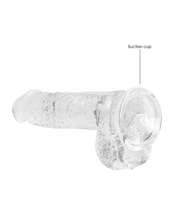 Shots RealRock Realistic Crystal Clear 6" Dildo w/Balls -  Transparent Clear - Image 4