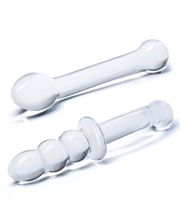 Glas 2 pc G-Spot Pleasure Glass Dildo Set - Clear - Image 3