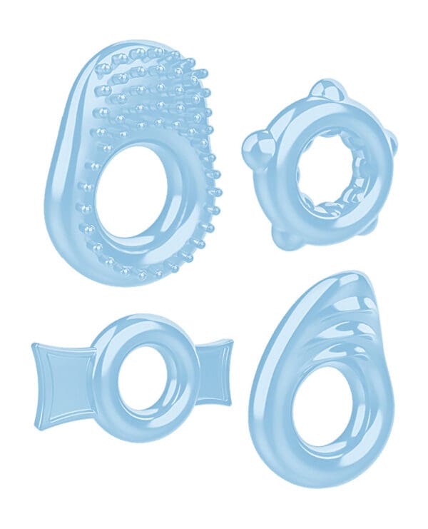 Zero Tolerance Ring a Ding Ding Set of 4 Cock Rings - Blue - Image 3