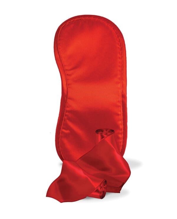 Pleasure Package We're Going to Need a Safe Word Satin Blind Fold, Wrist & Ankle Sash - Red - Image 2