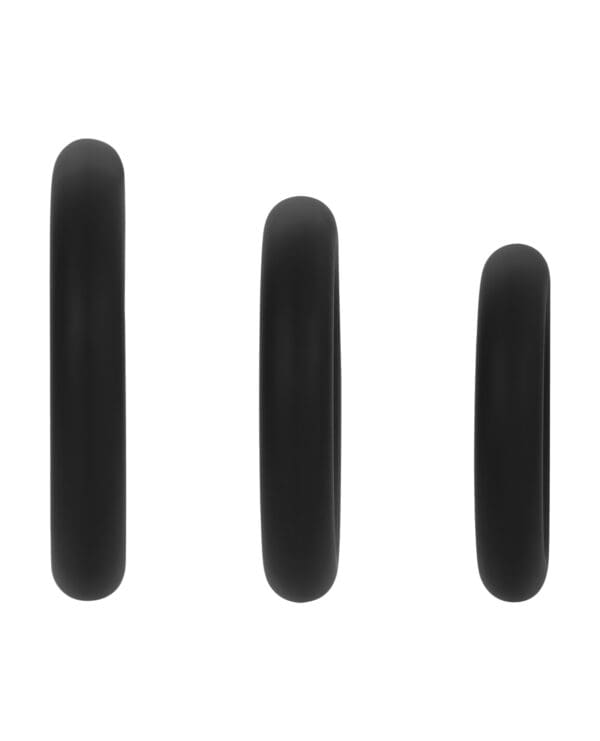 Forto F-61 Liquid 3 Piece Cock Ring Set - Black - Image 4