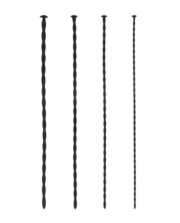 Shots Ouch Beginner Urethral Sounding Silicone Spiral Screw Plug Set - Black - Image 3