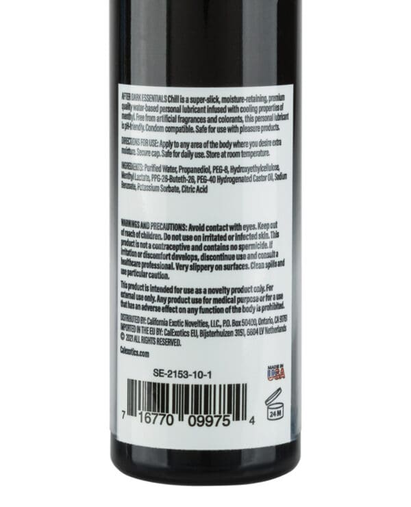 After Dark Essentials Chill Cooling Water Based Personal Lubricant - 4 oz - Image 2