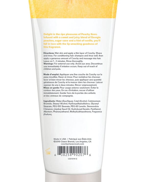 COOCHY Shave Cream - 12.5 oz Peachy Keen - Image 2