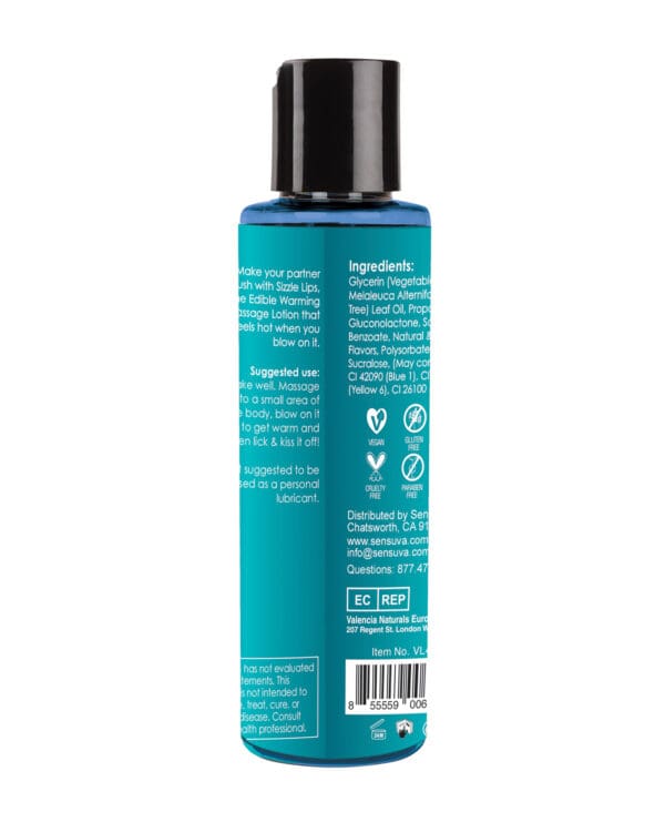Sizzle Lips Warming Gel - 4.2 oz Bottle Blueberry Ice Pop - Image 2