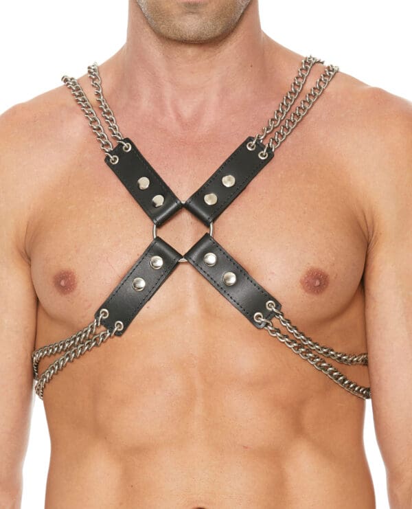 Shots Uomo Chain & Chain Harness - Black - Image 2