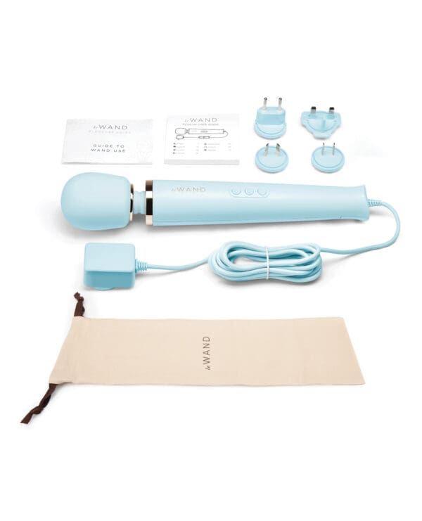 Le Wand Powerful Plug-In Vibrating Massager - Sky Blue - Image 5