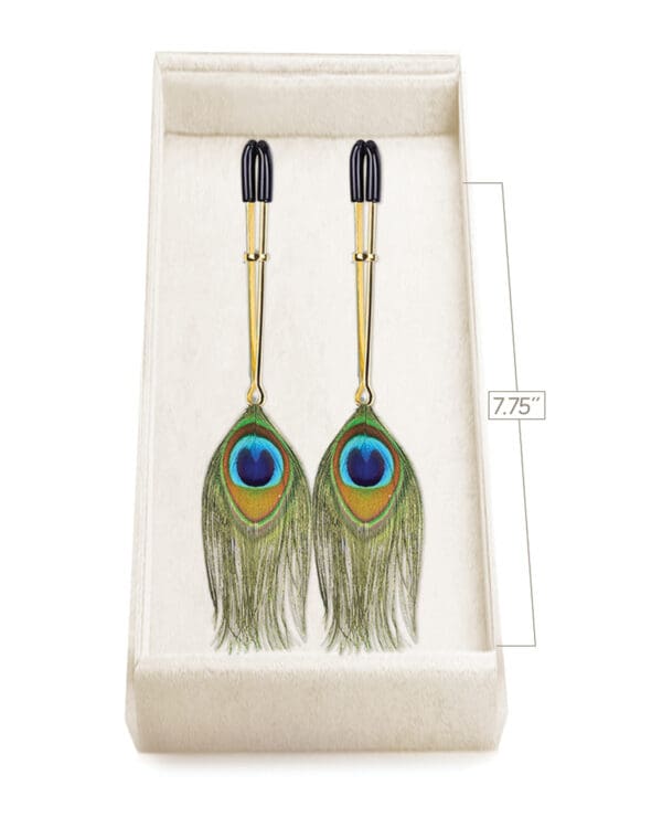 Couture Clips Luxury Nipple Clamps - Peacock Plume - Image 2