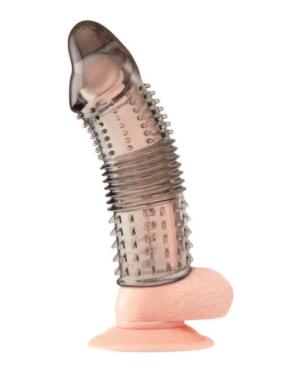 Blue Line C & B 6.5" Triple Sensation Penis Enhancing Sleeve Extension - Smoke - Image 2