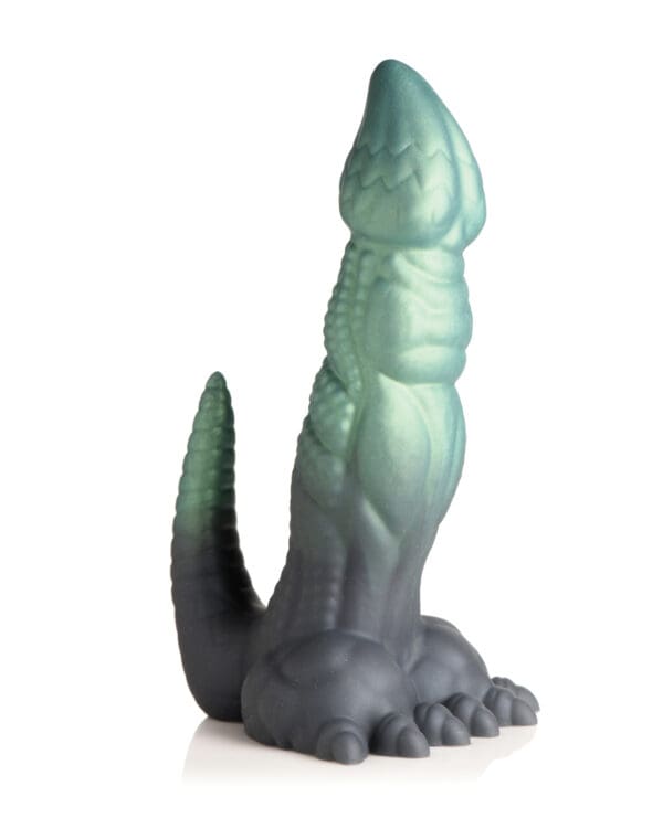 Creature Cocks Dickosaur Dinosaur Silicone Dildo  - Black/Teal - Image 2