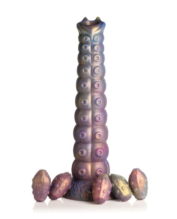 Creature Cocks Deep Invader Tentacle Ovipositor Silicone Dildo w/Eggs - Multi Color - Image 2