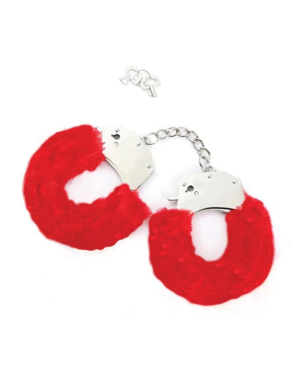 Hello Sexy! Bound By Bliss Fuzzy Wrist Cuffs - Tiger Lily - Image 2
